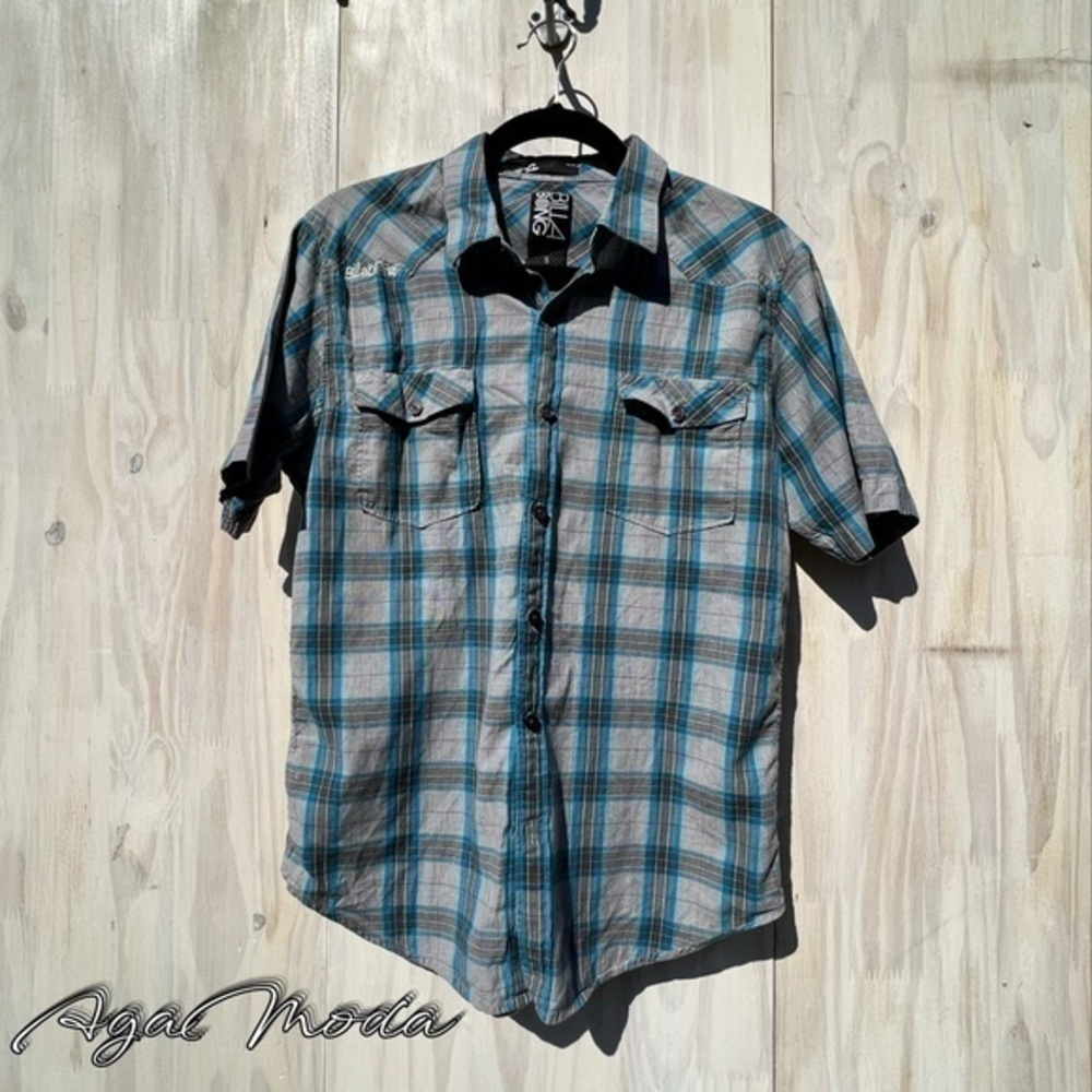 Billabong Plaid Shirt Sleeve Casual Shirt